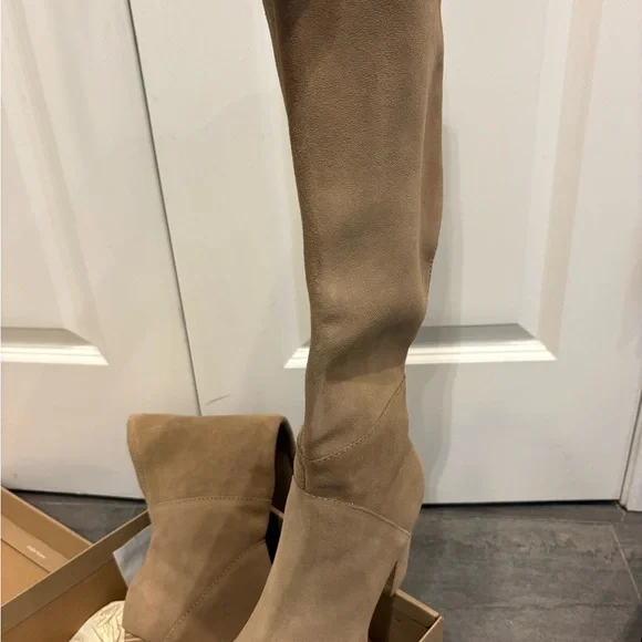 Dolce Vita Flynn Truffle Suede Knee Hogh Boots NEW - Picture 5 of 9